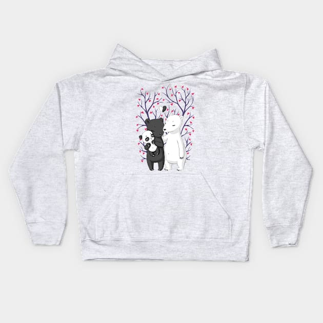 Bear Family Kids Hoodie by Freeminds